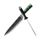 Faca Chef 8" Lime Elegance Acabamento Aço-Damasco