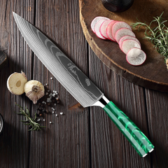 Faca Chef 8" Lime Elegance Acabamento Aço-Damasco