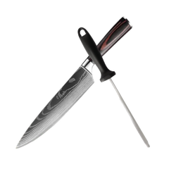 Faca Chef 8” Classic Elegance Acabamento em Aço-Damasco