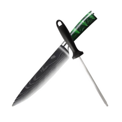 Faca Chef 8" Lime Elegance Acabamento Aço-Damasco